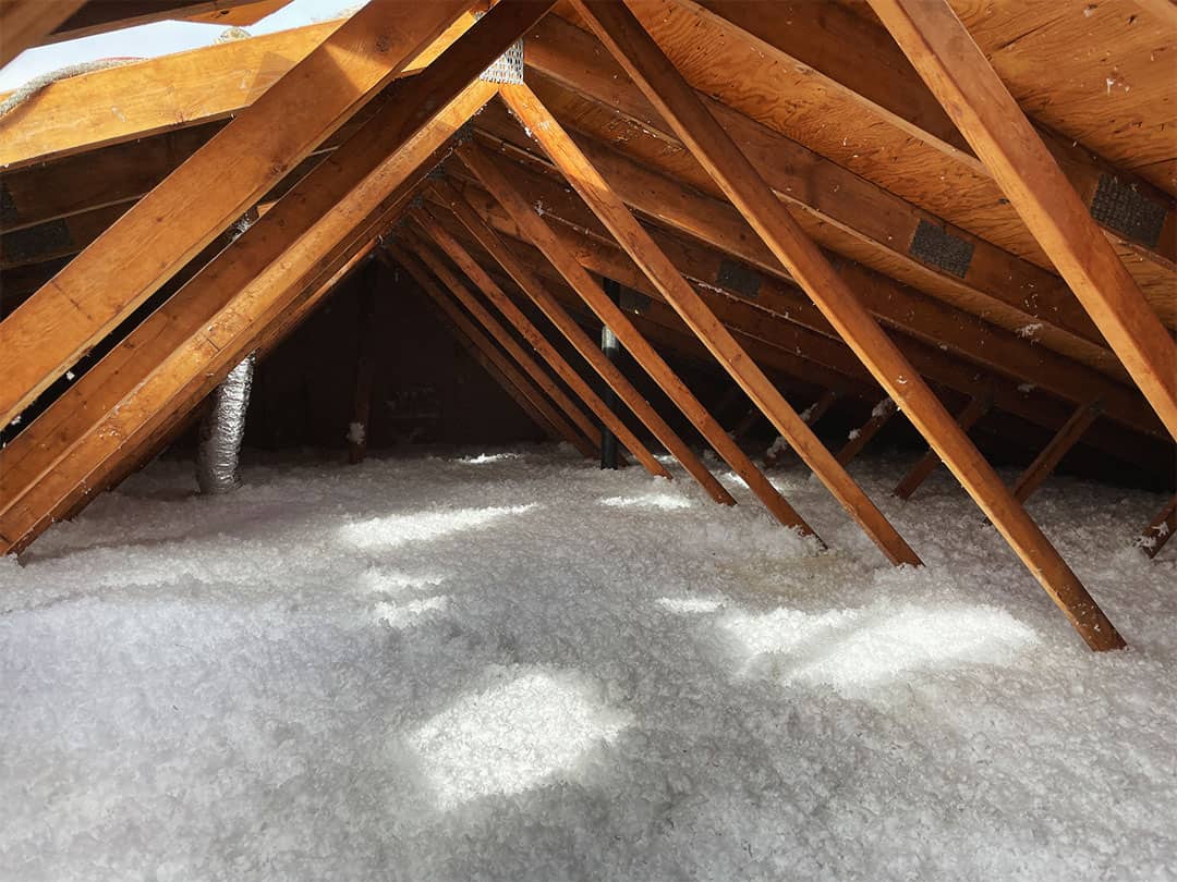 Attic with insulation